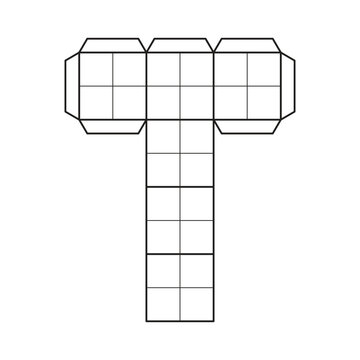 Cube Net Geometry Icon Template