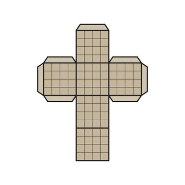 Cube Net Geometry Icon Template