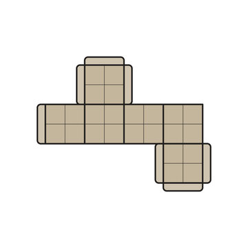 Cube Net Geometry Icon Template