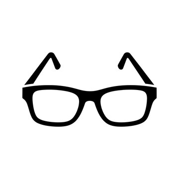 Black framed eyeglasses icon isolated on transparent background.