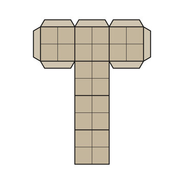 Cube Net Geometry Icon Template