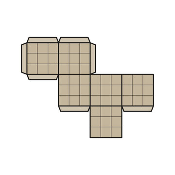 Cube Net Geometry Icon Template