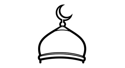 Islamic Mosque Dome with Crescent Moon. © Bate