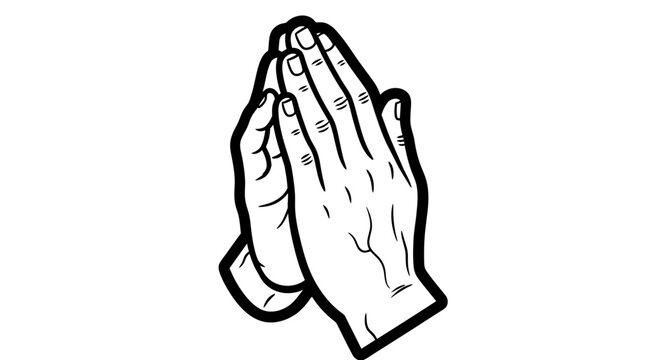 Hands Together in Prayer Gesture.