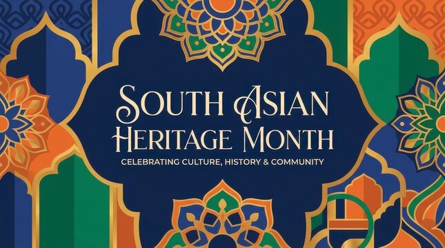 South Asian Heritage Month colorful decorative poster