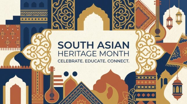 South Asian Heritage Month celebration illustration