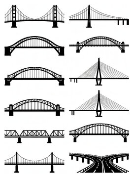 Vector illustration of a city bridge over the river with water, steel arch structure, and urban skyline in Australia at night
