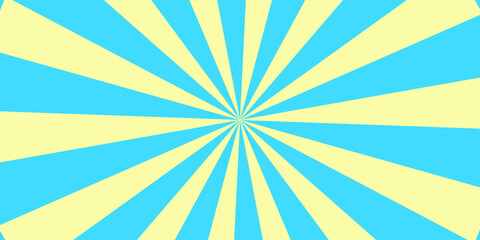 Fototapeta premium Cute light blue and yellow radial lines with a sparkling pop