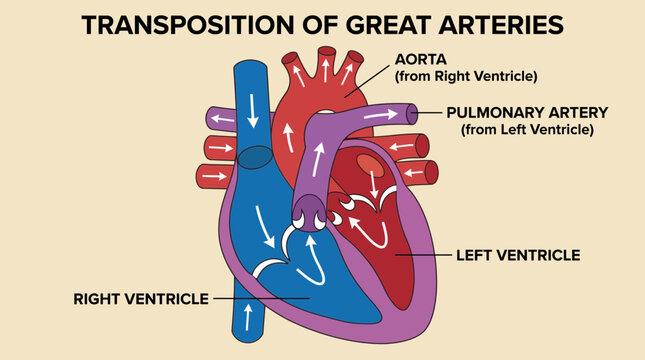 Transposition Great Arteries Congenital Cardiac Malformation Diagram
