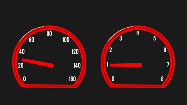 An illustration of a speedometer in simple graphic form. Suitable for automotive-related events.