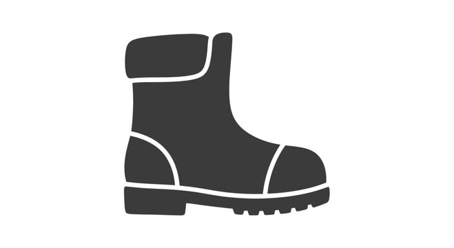 Black Work Boot with White Trim.