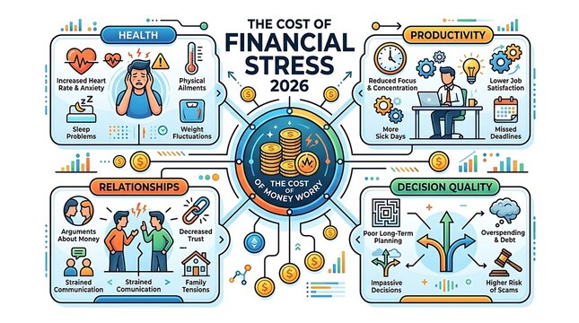 Infographic outlining the negative effects of financial stress