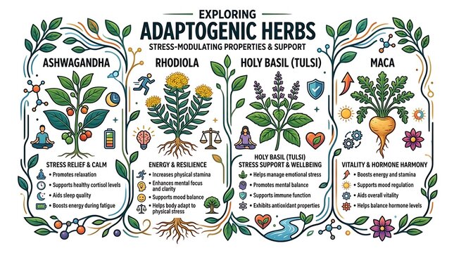 Educational guide to adaptogenic herbs for stress and wellness