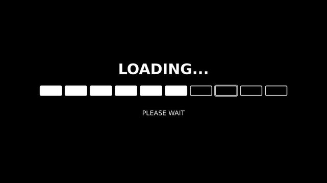 Minimal segmented loading bar on black background
