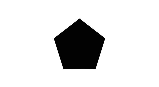Black Silhouette of a Pentagon Shape.
