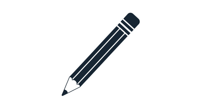 Black Pencil with White Stripes Illustration.