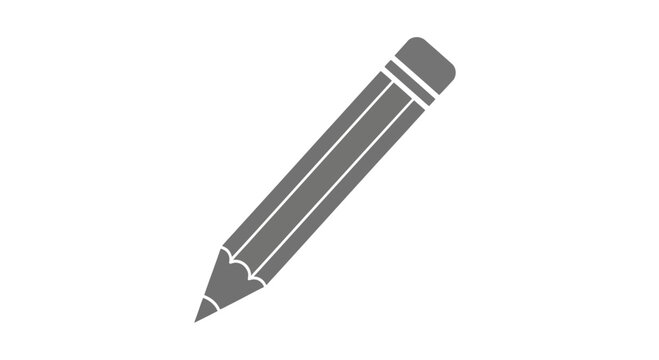 Gray Pencil Illustration on White Background.