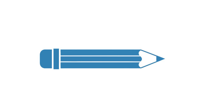 Blue Pencil on White Background.