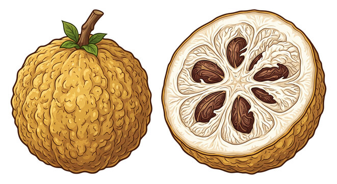 Cherimoya Custard Apple Cross Section