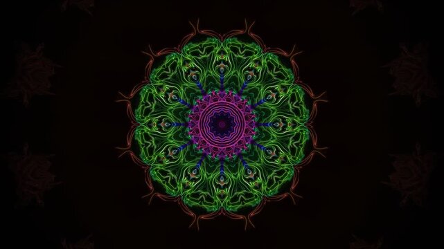 Colorful mandala design with intricate patterns and shapes