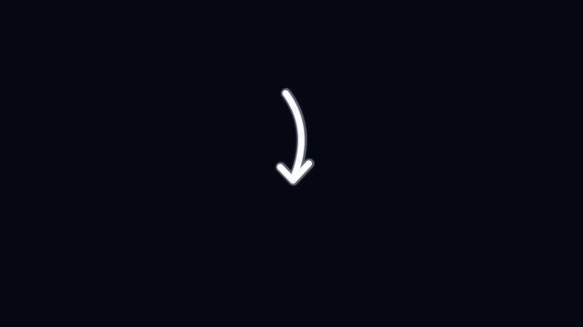 Curved arrow pointing White curved