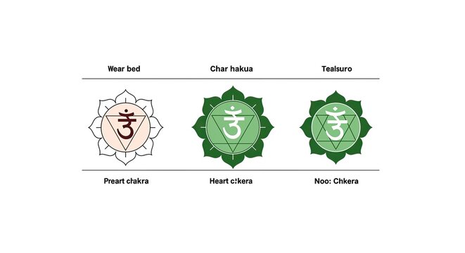 Root, sacral and solar plexus chakra symbols illustrated in vibrant colors
