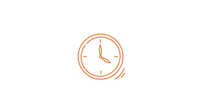 Orange Analog Clock Face Showing Time.