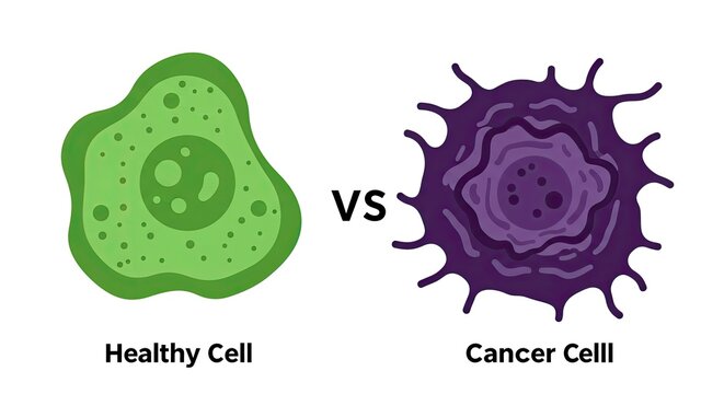Comparison of Healthy Cell and Cancer Cell Structures
