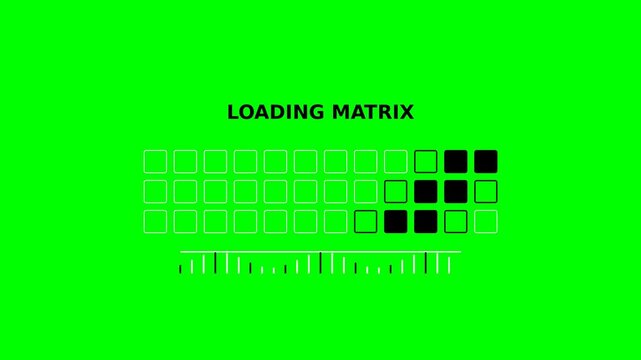 Abstract grid loading indicator on green screen