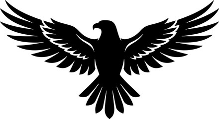 Fototapeta premium Eagle Silhouette with Spread Wings Vector Illustration