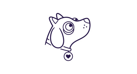 Simple Line Drawing of a Cat Head. © Caca