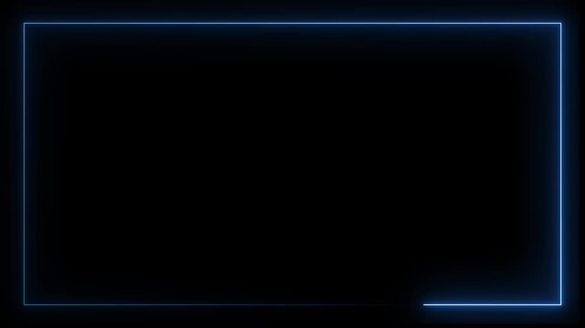 glowing neon frame tracing screen border loop animation.