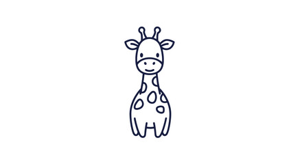 Simple Line Drawing of a Giraffe. © Cirus