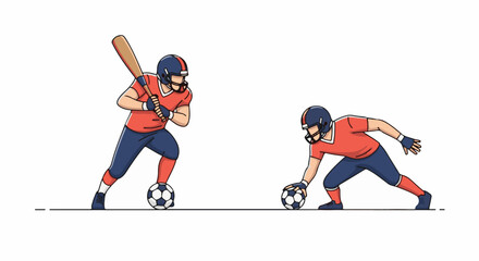 Obraz premium A dynamic illustration of two sports players in action