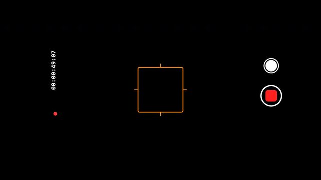 Camera recording screen overlay with alpha channel modern ios mobile interface phone camera application 4K