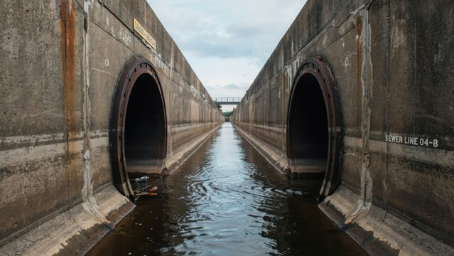 Concrete sewer line infrastructure