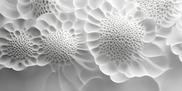 White parametric wall system with bubble-like structures