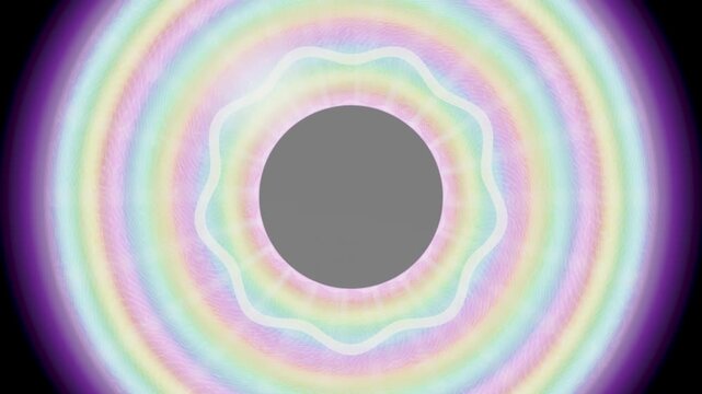 Colorful concentric waves with a central dark circle