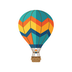 Fototapeta premium Colorful hot air balloon drifts above a calm, open sky