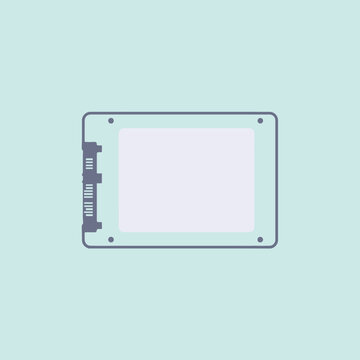A flat vector illustration of a solid state drive component