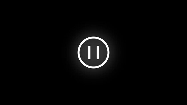 Player Control Buttons Animation on Black Background