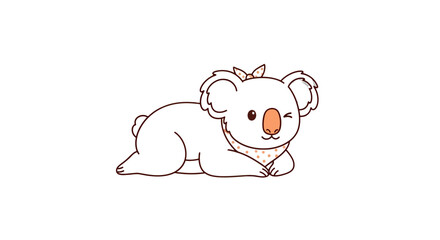 Cute Cartoon Koala Bear Simple Illustration. © Eriba