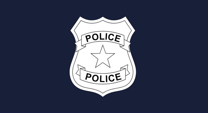Police badge with star emblem.