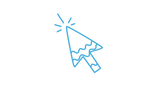 Blue Computer Mouse Cursor Clicking Icon.