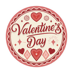 Fototapeta premium Valentine's Day, heart icons, red and pink vector graphics, love symbols, festive emblem