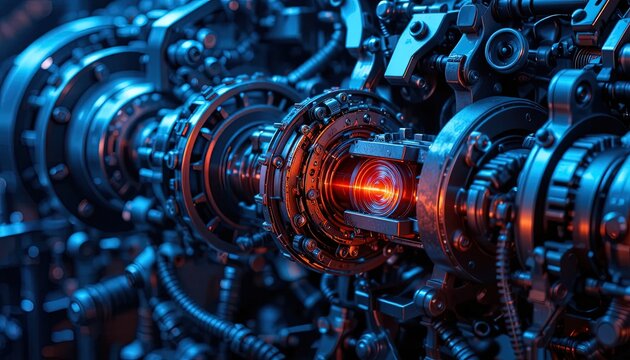 Abstract swirling energy vortex with glowing light in dark futuristic digital space