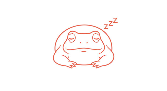 Sleeping Frog Cartoon Character Illustration.