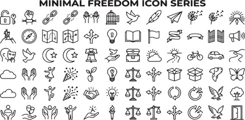 Fototapeta premium Animal Freedom and Nature Symbol Icon Set Vector
