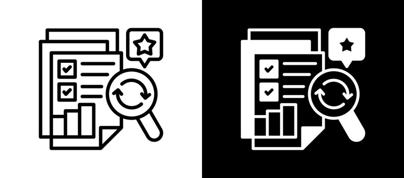 Business Review whiteblack icon