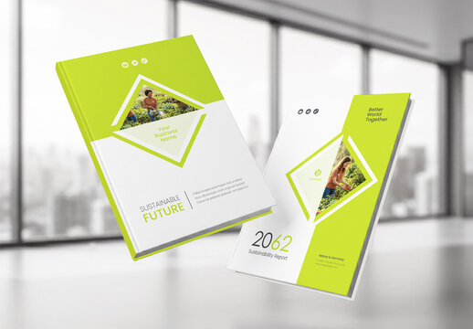 Modern Eco Friendly Sustainability Annual Report Cover and Company Profile Template.	
